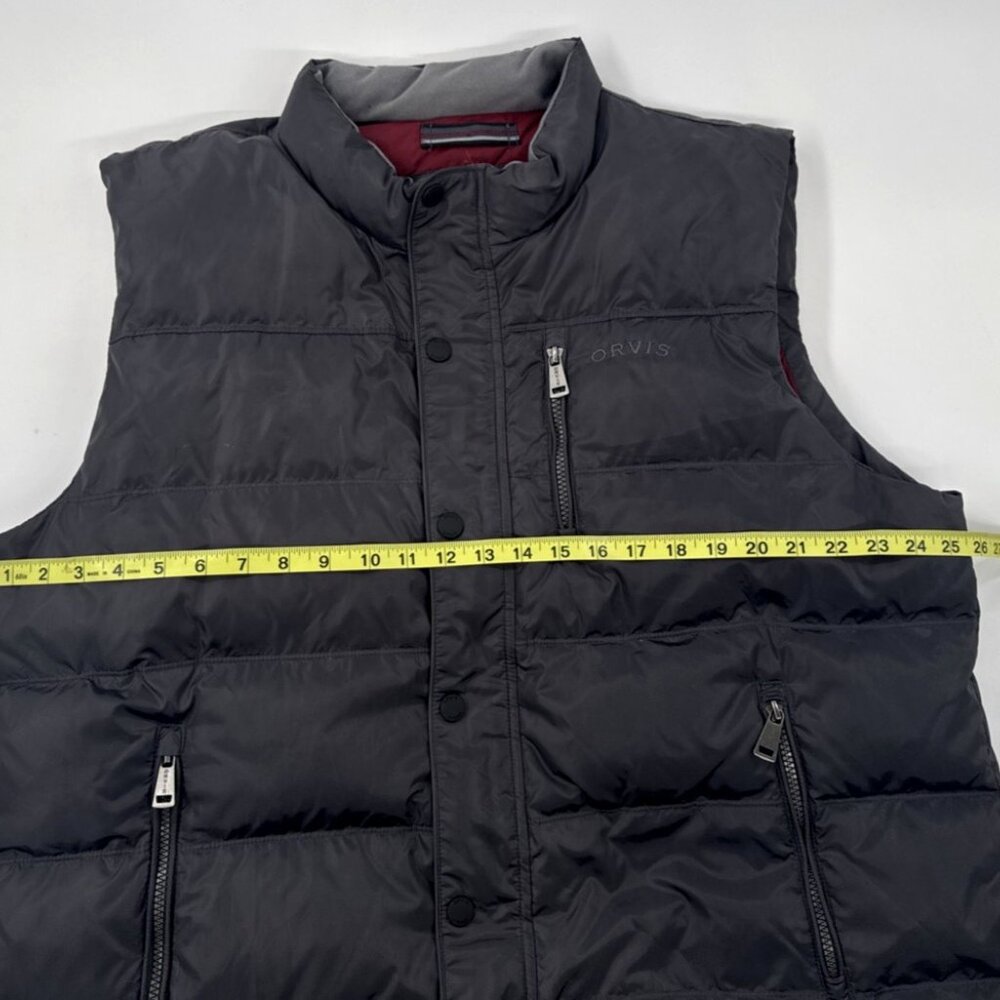 ORVIS Essex Puffer Vest Mens XL Black Zip Pockets Duck Down Feathers Outdoor - Picture 6 of 13